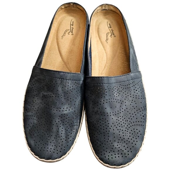 Easy Street Comfort Wave Womens Gray Slip-On Perforated Shoes Size 10 - Picture 5 of 6